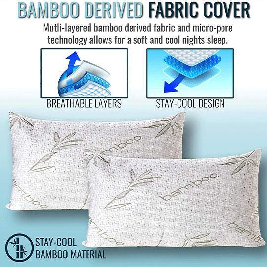 Shredded Bamboo Derived Viscose and Polyester Pillow (Premium) - Adjustable
