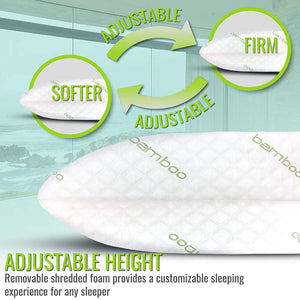 IK 2 Pack Pillow - Shredded Memory Foam Pillow Adjustable