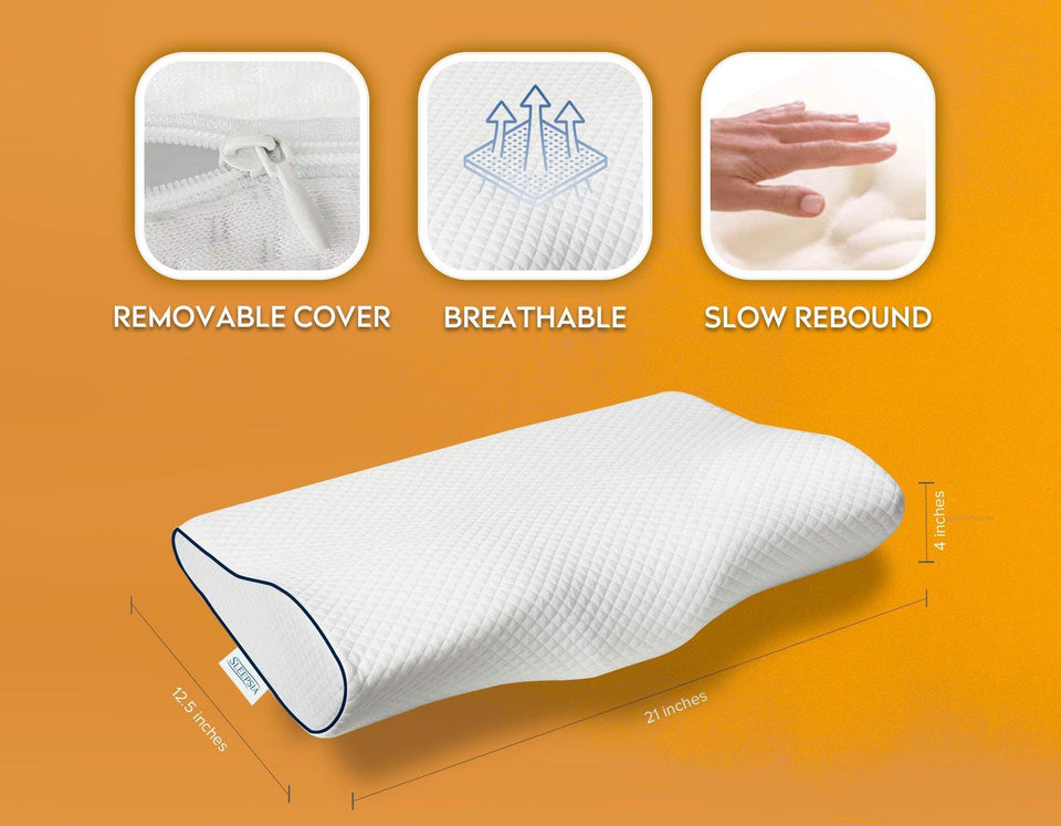 Cervical Pillow for Neck Pain, Orthopedic Pillow Support for Back, Stomach, Side Sleepers